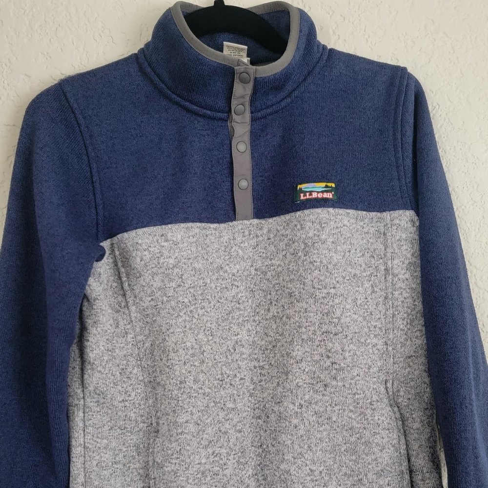 L.L. Bean Kids' Sweater Fleece Quarter Snap Colorblock Pullover XL